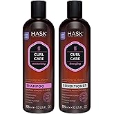 HASK Curl Care Shampoo + Conditioner Set with Coconut and Argan Oil | For Curly Hair, Sulfate-Free, Paraben-Free, Gluten-Free, Vegan, Cruelty-Free, Color Safe | 12oz each