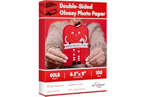 Lot de 100 feuilles de papier photo épais brillant double face - 36,3 kg - 21,6 x 27,9 cm - 300 g/m² - Lot d'échantillons - C