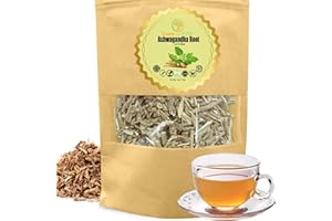 Cure wid Pure Certified Organic Ashwagandha Root Tea | Cut & Sifted 4oz Non-GMO Non-Irradiated Ashwagandha Tea for Women & Men Adaptogenic Wellness | Withania Somnifera for Herbal Infusion & Capsules