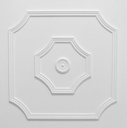 Decorative Laminated Polystyrene Ceiling Tiles Panels Barok White