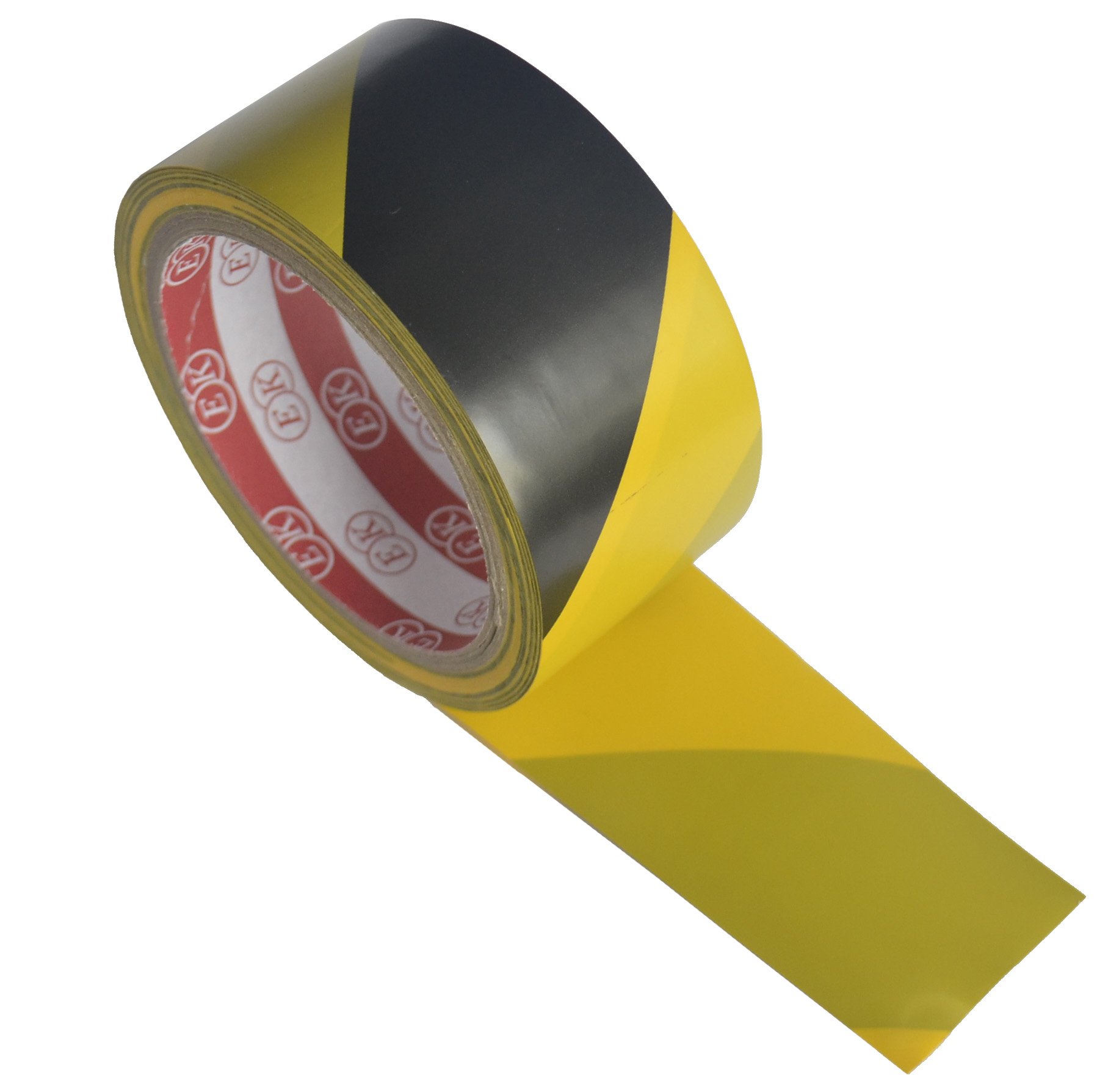 FiveSeasonStuff High Strength Adhesive Single-Sided Black and Yellow Standard Hazard Safety Warning Floor Tape for Social Distancing, Strong and Water-Resistant Tape (4.5 cm x 17 meters)