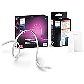 Philips Hue Indoor 10 Ft Smart LED Solo Lightstrip Base Kit with Smart Dimmer Switch - Control with Hue App, Alexa, Google As