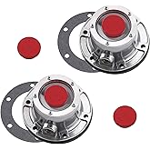 Ailbiuko 2Pcs 343-4024 Aluminum Hub Cap with Gaskets &amp; Plugs | Trailer Axle Hub Cap with Extra 2 Rubber Plugs and Gaskets Replace for Stemco 3434024