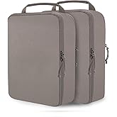 Large Compression Packing Cubes for Travel Accessories, 2 Set Compression Bags Travel Cubes for Packing Suitcase Luggage Organizer Bags Set, Khaki