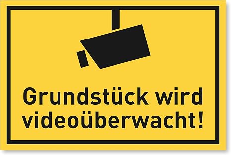 Videoüberwachung Schild – 2er Set, 30x20 Cm Kunststoff, Wetterfest, Für Innen & Außen, Deutsche Herstellung