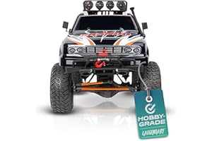 LAEGENDARY RC Crawler - 4x4 Offroad Crawler Remote Control Truck for Adults - RC Car, RC Rock Crawler, Fast Speed, Electric, Hobby Grade Car - 1:10 Scale, Brushed, Red - Orange