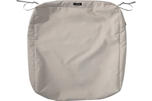 Classic Accessories Ravenna Water-Resistant Patio Lounge Chair/Loveseat Cushion Cover, 25 x 25 x 5 Inch, Mushroom, Patio Furniture Cushion Covers