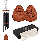 Memorial Gifts for Loss of Mom,Memorial Wind Chimes 25'', Sympathy Gifts for Loss of Mother, Home Decor Outdoor Garden, Soothing Melodic Tones with Mute Option