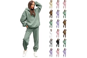 Lainuyoah Sweatsuits For Women Set 2 Piece Hoodie Fall Long Sleeve Pullover And Long Pants Lounge Sets Oversize Y2K Tracksuit