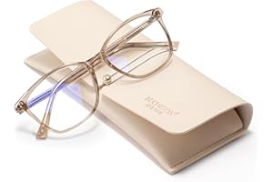 Madison Avenue Blue Light Blocking Glasses Anti Eyestrain UV Glare Blue Light Glasses for Women with Case, TV Phone Computer Gaming Eyeglasses (Coffee Brown)