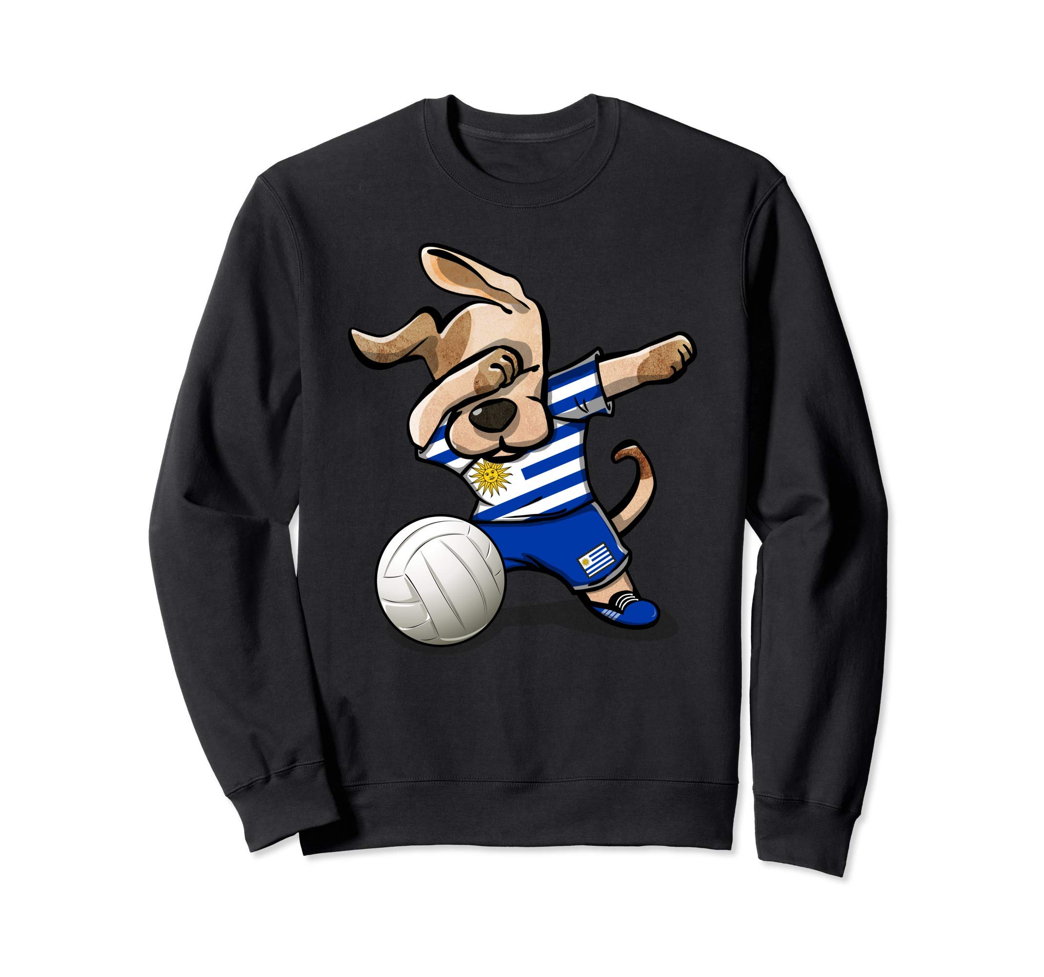 Dabbing Dog Proud Uruguay Volleyball Lovers - Uruguayan Flag Sweatshirt