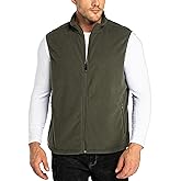 33,000ft Men's Fleece Vest, Lightweight Warm Zip Up Polar Vests Outerwear with Zipper Pockets, Sleeveless Jacket for Winter