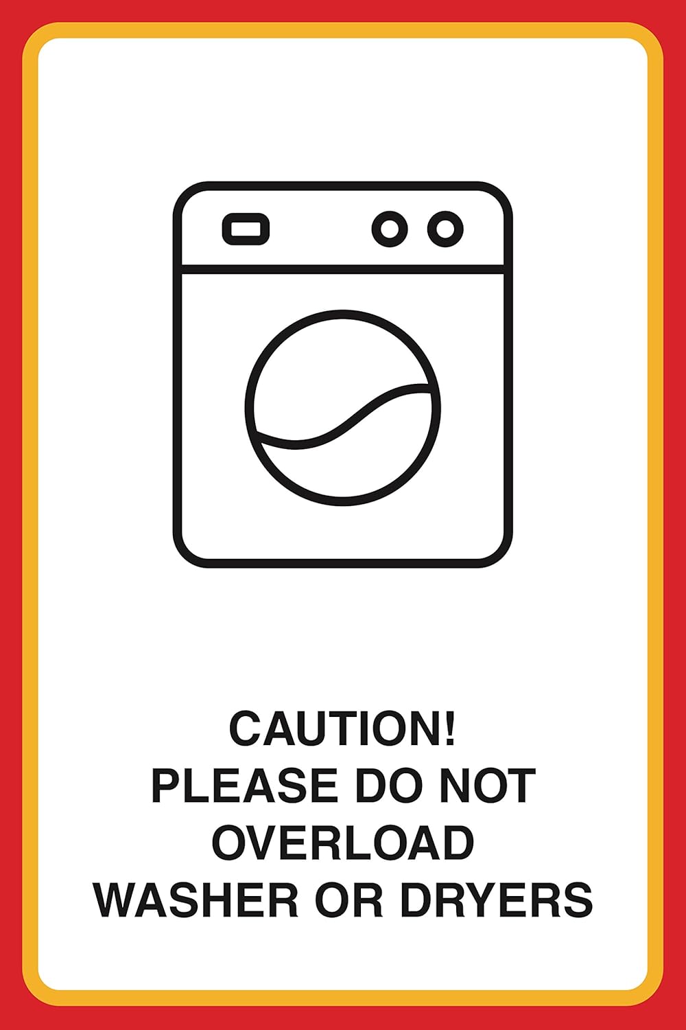 Caution Please Do Not Overload Washer Or Dryers Print