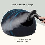MEOWFIA Cat Cave Premium Felt Bed Merino Wool Large Black Aqua view 5