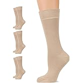 LAETAN Women's Bamboo Dress Socks, Crew for Business Trouser Casual, Soft, Thin & Seamless, Size 6-9/9-12 (3, 4 or 5 Pairs)