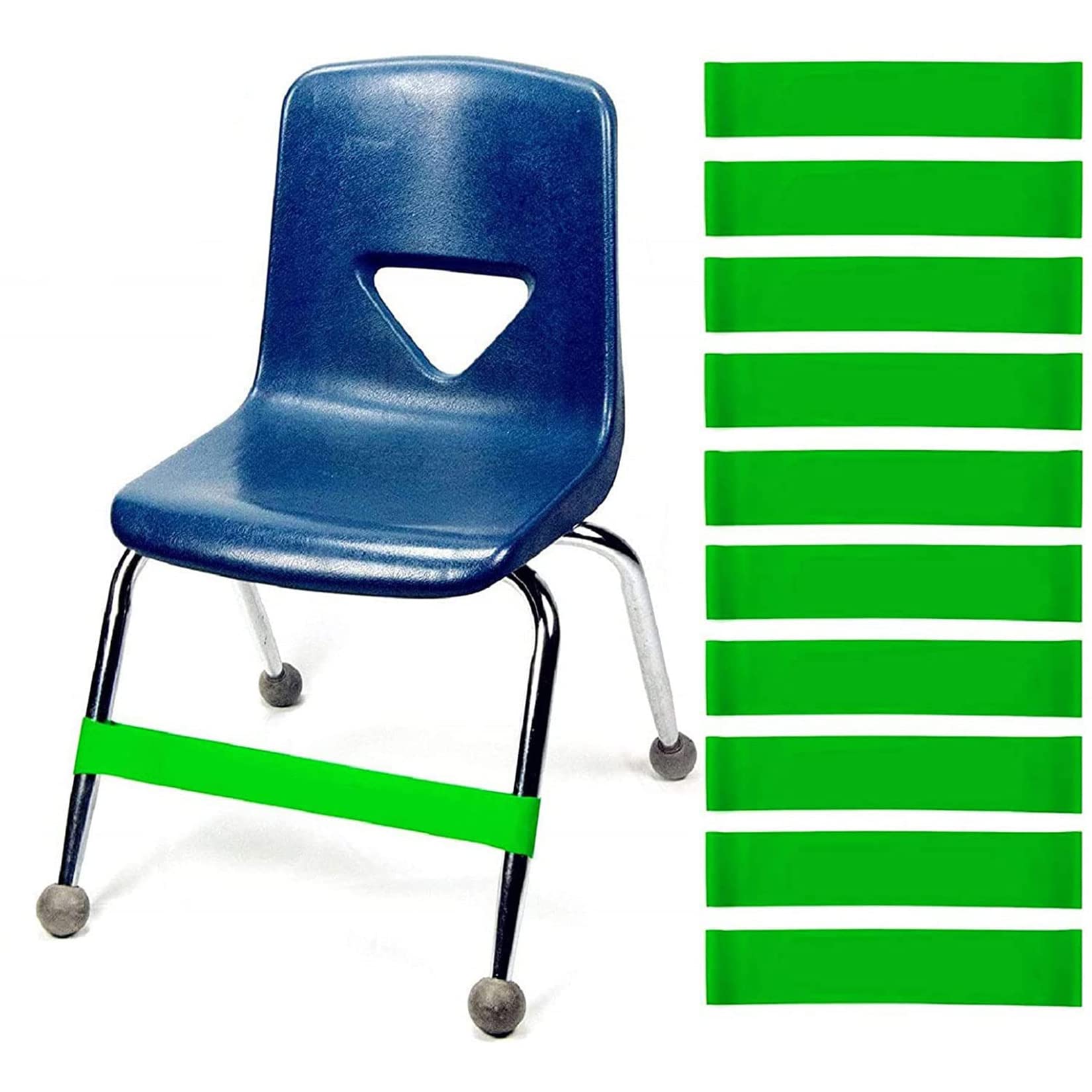 JeVenis Set of 10 Natural Latex Stretch Foot Bands Chair Fidget Bands Workout Autism Sensory Needs Stretch Foot Band for Chairs by Rehab or Physical Therapy