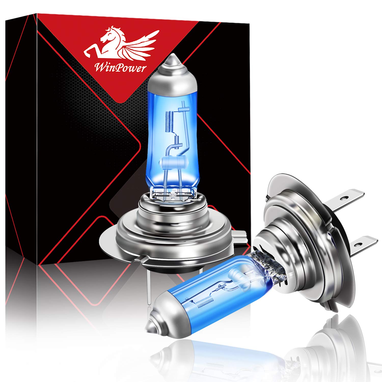 WinPower - 24V H7 Halogen Bulbs - 70W Super Bright Ultra White Headlight Bulb 5000K for Lorry/Truck PX26d, 2 Lamps