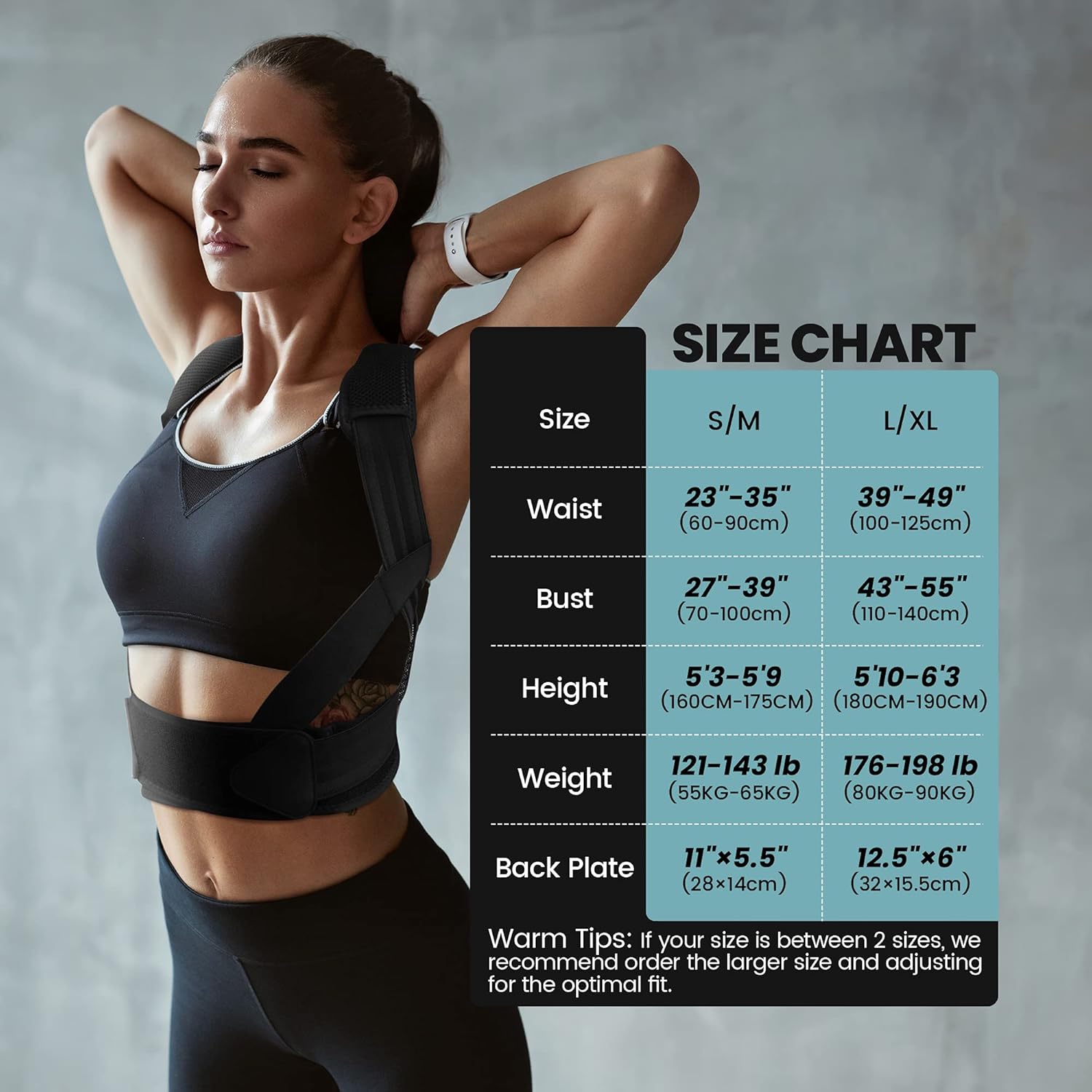 VANRORA Posture Corrector for Women and Men, Back Brace Fully Adjustable & Comfy, Support Straightener for Spine, Back, Neck, Clavicle and Shoulder, Improves Posture and Pain Relief S/M: Industrial & Scientific