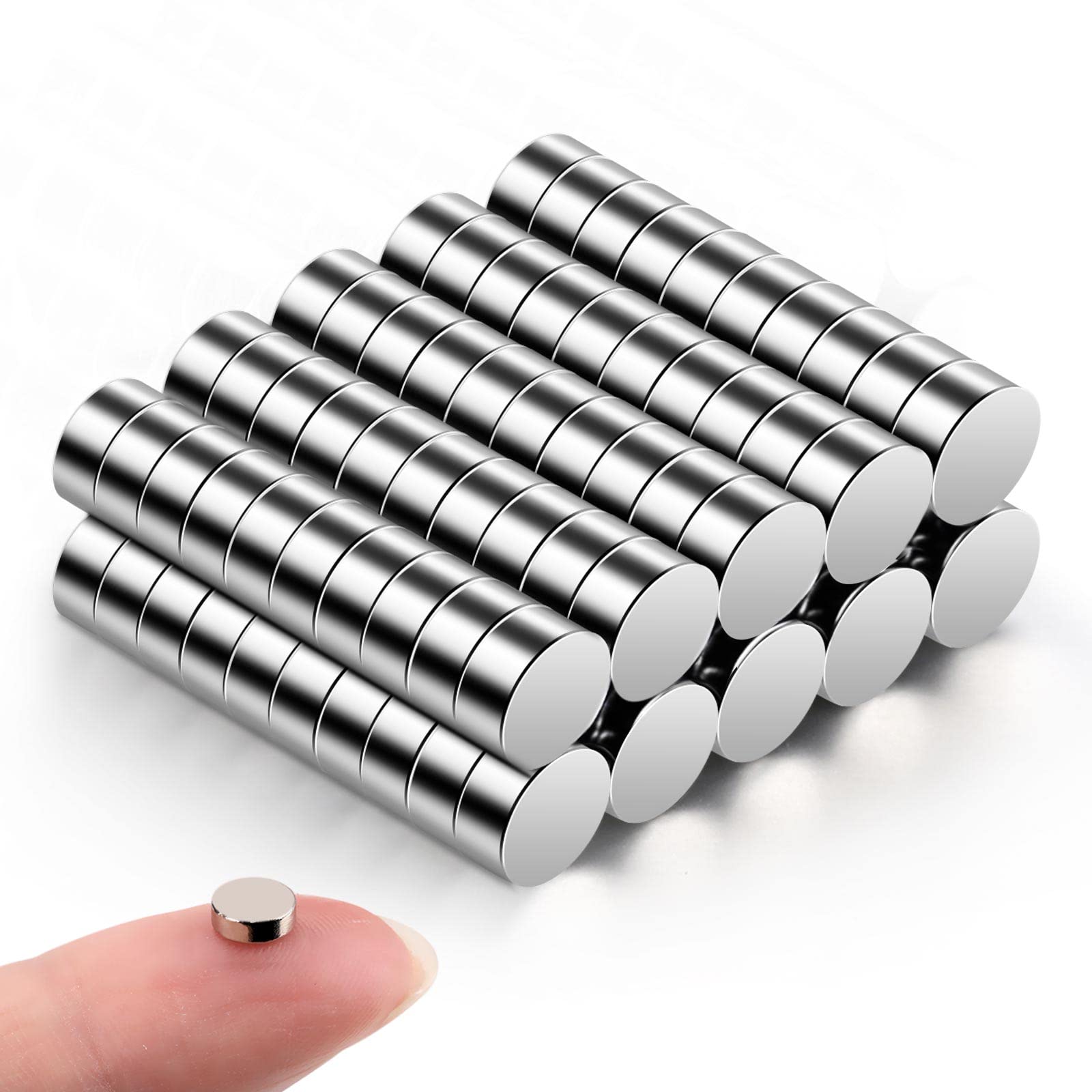 Photo 1 of 100Pcs Small Magnets, 5x2 mm Mini Tiny Round Magnet, Micro Neodymium Magnets for Crafts, Miniatures, Refrigerator, Whiteboard, Nail Cutter