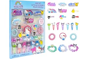 Hello Kitty and Friends Hair Accessories Set for Girls, Hair Clips, Bows, Scrunchies, Hair Ties Set, Great for Birthday and H