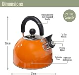 Milestone Camping 2L Whistling Kettle Aluminium Lightweight Orange view 2