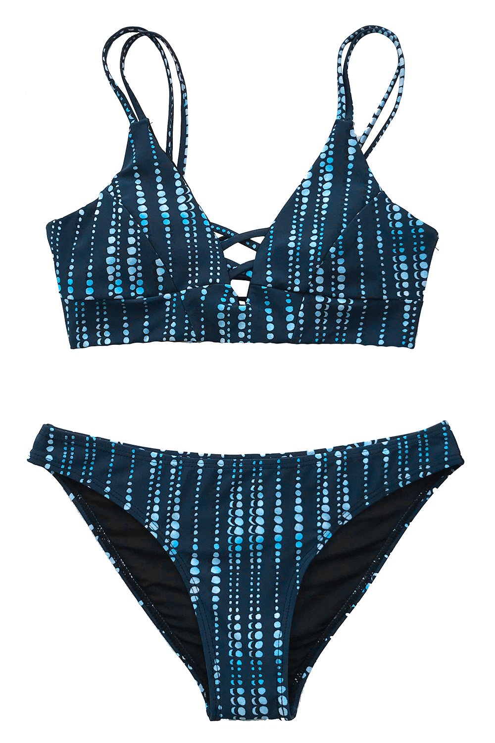 CUPSHE Women's Dream Space Lace Up Bikini Set Beach Swimwear