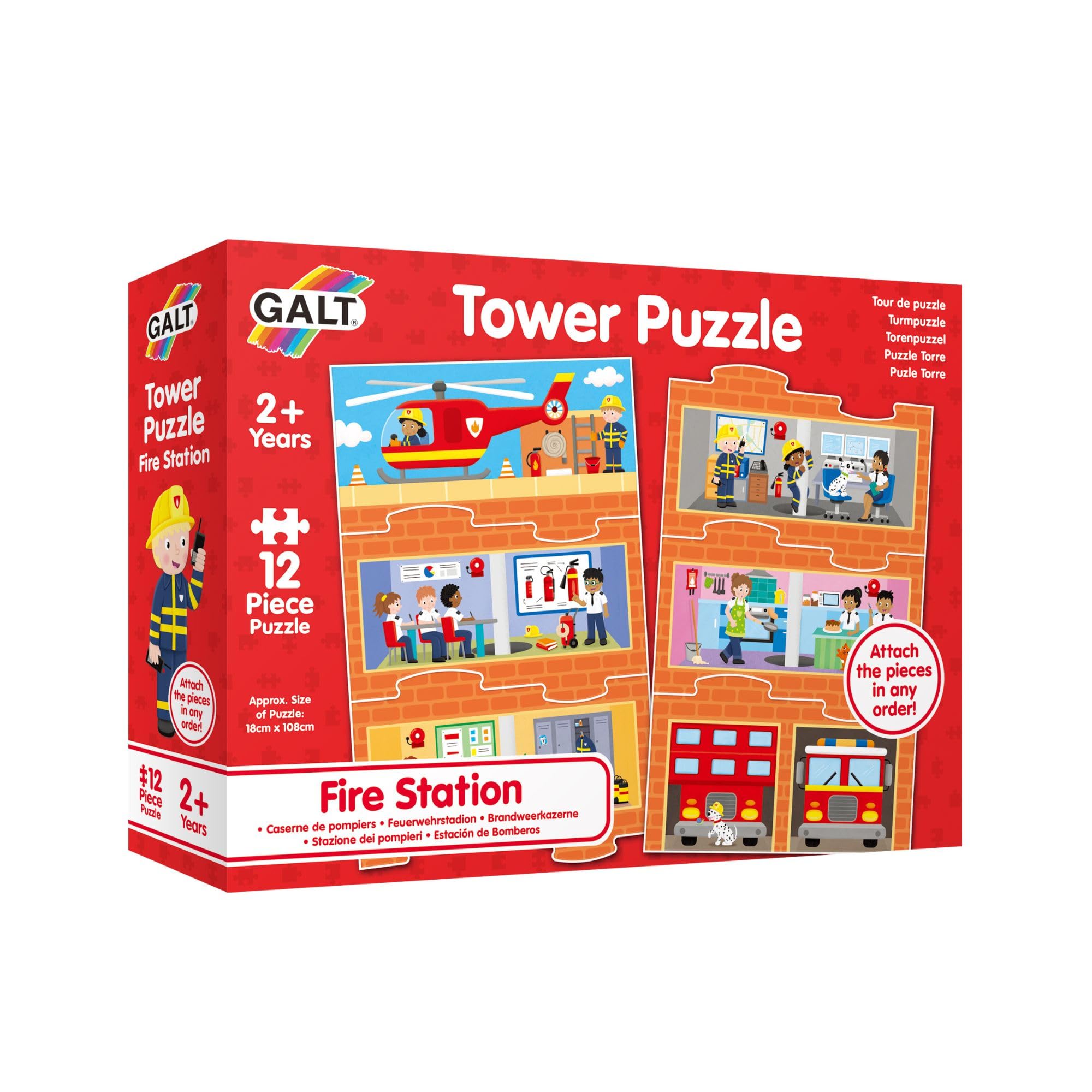 Galt, Tower Puzzle - Fire Station, Jigsaw Puzzles for Kids, 12 piece puzzle, Ages 2 years Plus — image 1