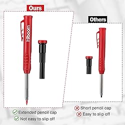 Hiboom 2 Pack Solid Carpenter Pencils with Pencil