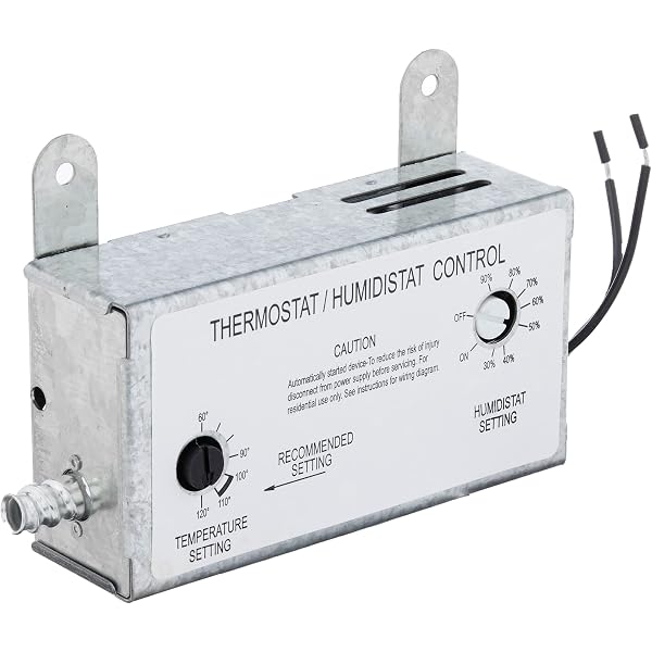 Ventamatic XXDUOSTAT Adjustable Dual Thermostat/Humidistat Control for  Power Attic Ventilators - Thermostat Humidistat Control Attic Fan -  Amazon.com