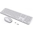 Wireless Keyboard Mouse Combo - 2.4Ghz Aesthetic Quiet Keyboard and Mouse Wireless - 110 Keys Full Size Ultra-Thin Keyboard for Laptop, Computer, PC, Notebook, Windows, Mac OS (Gray)