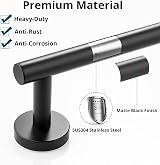 SAYAYO Towel Rail Wall Mounted Black SUS304 24-Inch 60CM Bathroom Bar view 3