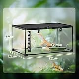 PawHut Glass Reptile Terrarium Medium 50x30x25cm with Thermometer view 7