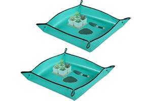 Owl Focus PE Plant Repotting Mat Waterproof Transplanting Mat Indoor Succulent Potting Mat Portable Gardening Mat,Pack of 2