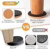 PISAO Felt Furniture Sliders 8PCS 9 cm Diameter Thick EVA Pad Coasters for view 3