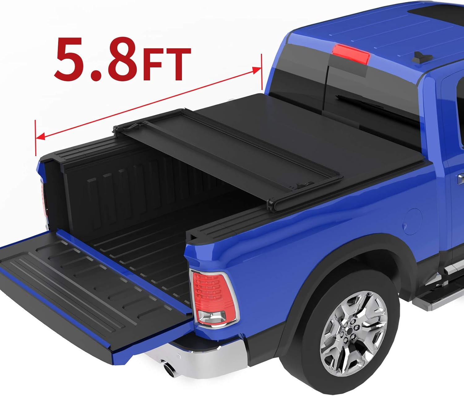 Amazon Com Oedro Tri Fold Truck Bed Tonneau Cover Compatible With 2009 2020 Dodge Ram 1500 Without Ram Box Fleetside 5 8 Feet Bed Automotive
