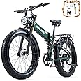 DAMSON Electric Bike for Adult 1000W 48V 30AH/20Ah Removable Battery Ebike 26"X4"Fat Tire up to 30MPH &120 Miles Long Range Off Road Beach Mountain Full Suspension Electric Bicycle