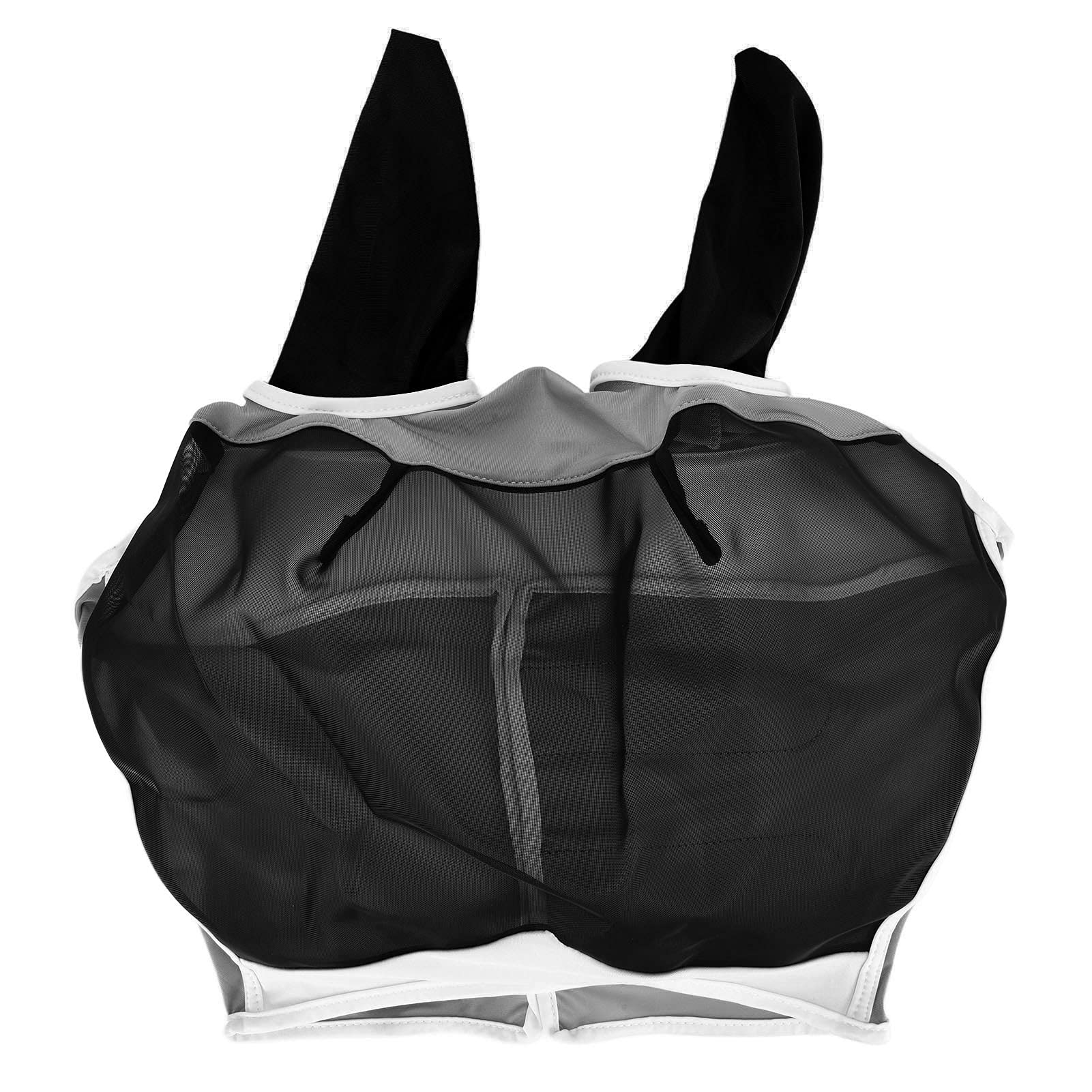 Zerodis Horse Face Protector, High Elastic Adjustable Anti Mosquito Comfortable Wear Horse Fly Mask for Horse Farm for Outdoor(black, S code (71 * 112 * 35cm))