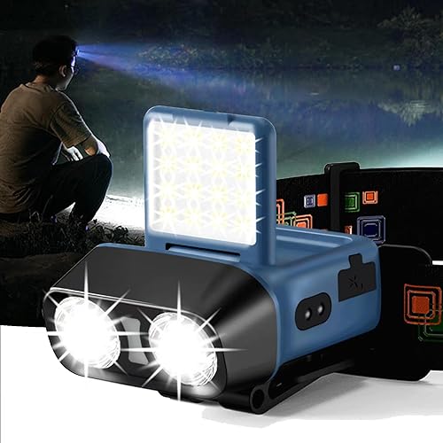 LED Headlamp Flashlight 1200LM Head Lights for Forehead USB Rechargeable Headlamp with White Red Light IPX6 Waterproof Headlight 5 Modes Handsfree Head Lamp for Outdoor Hiking Camping Cycling Fishing