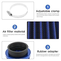 YWLUWEI 2pcs 55mm Motorcycle Air Filter with Fuel