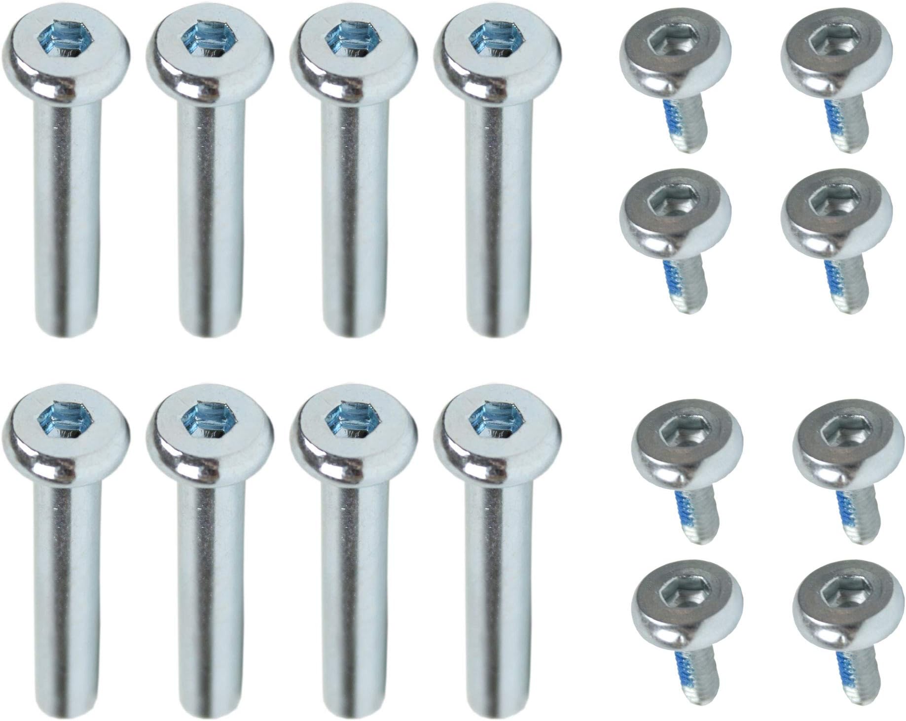 Dime Bag Hardware Inline Skate Axles 8-Pack 30mm Rollerblade Replacement Nuts and Bolts
