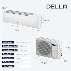 DELLA 18000 BTU Mini Split AC 21 SEER2 Cools Up to