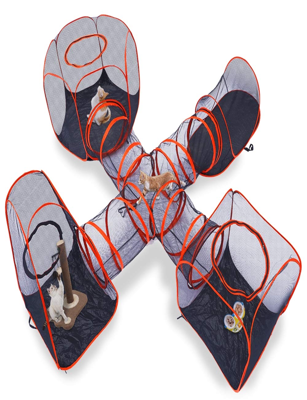 Hibiscus Pet Tent Set of 5 Portable Foldable Pet Playpen Large Tent Cat Enclosure Outdoor Condo House Bed