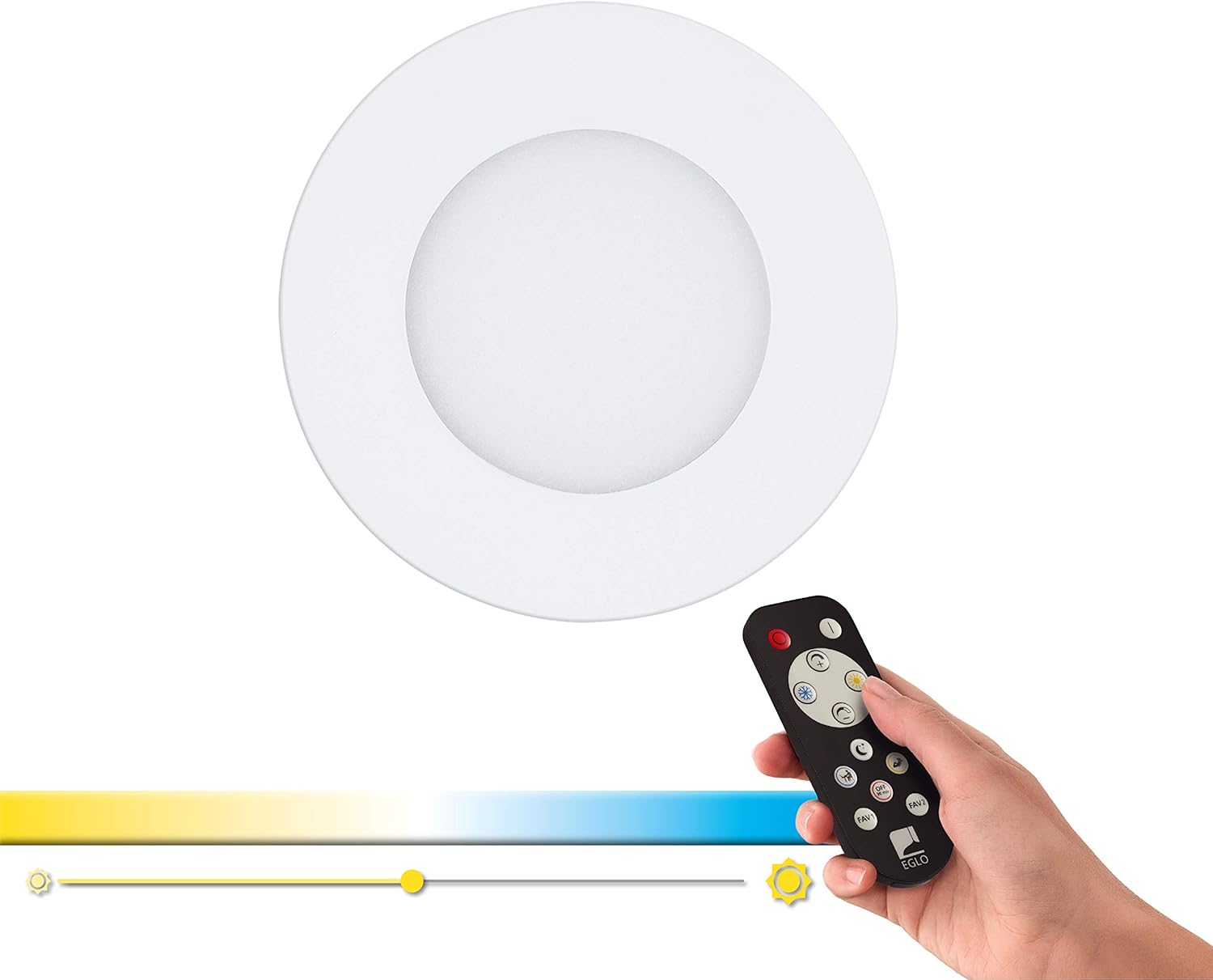EGLO Access Fueva-A LED Recessed Spotlight, 1-Bulb Recessed Light Made of Aluminium, Plastic in White, LED Recessed Spotlight