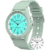 Watch for Men Women Big Face Classic Analog Quartz Sports Backlight Unisex Waterproof Nurse Watch for Medical Army Military Time with Second Hand Easy to Read Casual Wristwatch