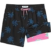 maamgic 7 Inch Mens Swim Trunks with Compression Liner Board Shorts with Zippered Pocket Bathing Suit for Beach Vacation