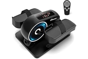 ANCHEER Under Desk Elliptical Machine, Ellipse Leg Exerciser for Seniors, Quiet & Portable Electric Seated Pedal Exerciser with Remote Control & 12 Adjustable Speeds Fully Assembled