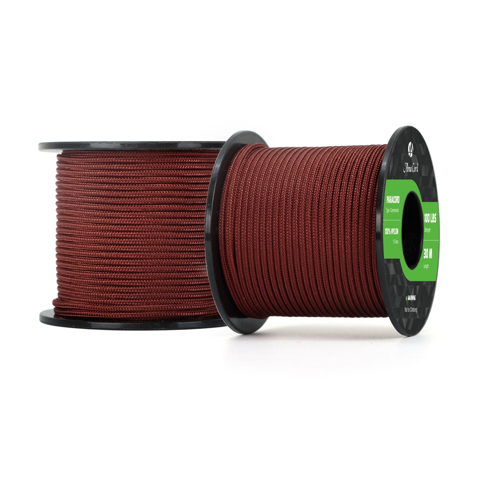 Abma Cord Paracord 100 lbs 2mm 100% Nylon 30M - Chocolate brown