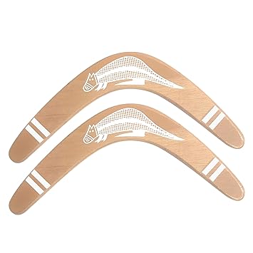 HAAPPYBOX Set of 2 Pcs Returning Wooden Boomerang 14 Outdoor Sports