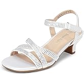 DREAM PAIRS Girls Sandals Low Heel Dress Open Toe Sandals Flower Wedding Party for Little Kid/Big Kid