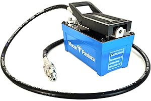 GENERIC Air Hydraulic Pump 10,000 PSI 1.7L Reservoir, NPT 3/8" Oil Outlet, 2 x 6.5 ft Pipe, Hydraulic Pump Air Hydraulic Foot Pump, Blue